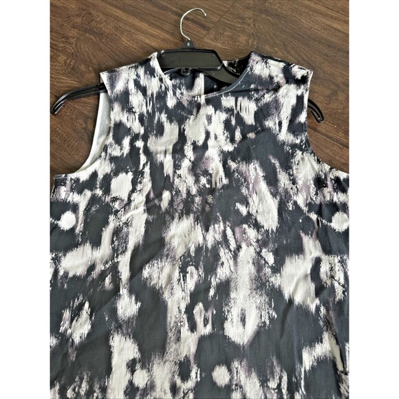 Natori Women's Printed Sleeveless Shift Dress with Pockets Black & White Small - Picture 6 of 9